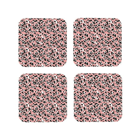 

Tideii Cow Animal Skin for Leather Coasters 4 Pieces Anti-fouling and Anti-scalding Decorative Coasters Suitable for Restaurants Kitchens Coffee Shops-Square