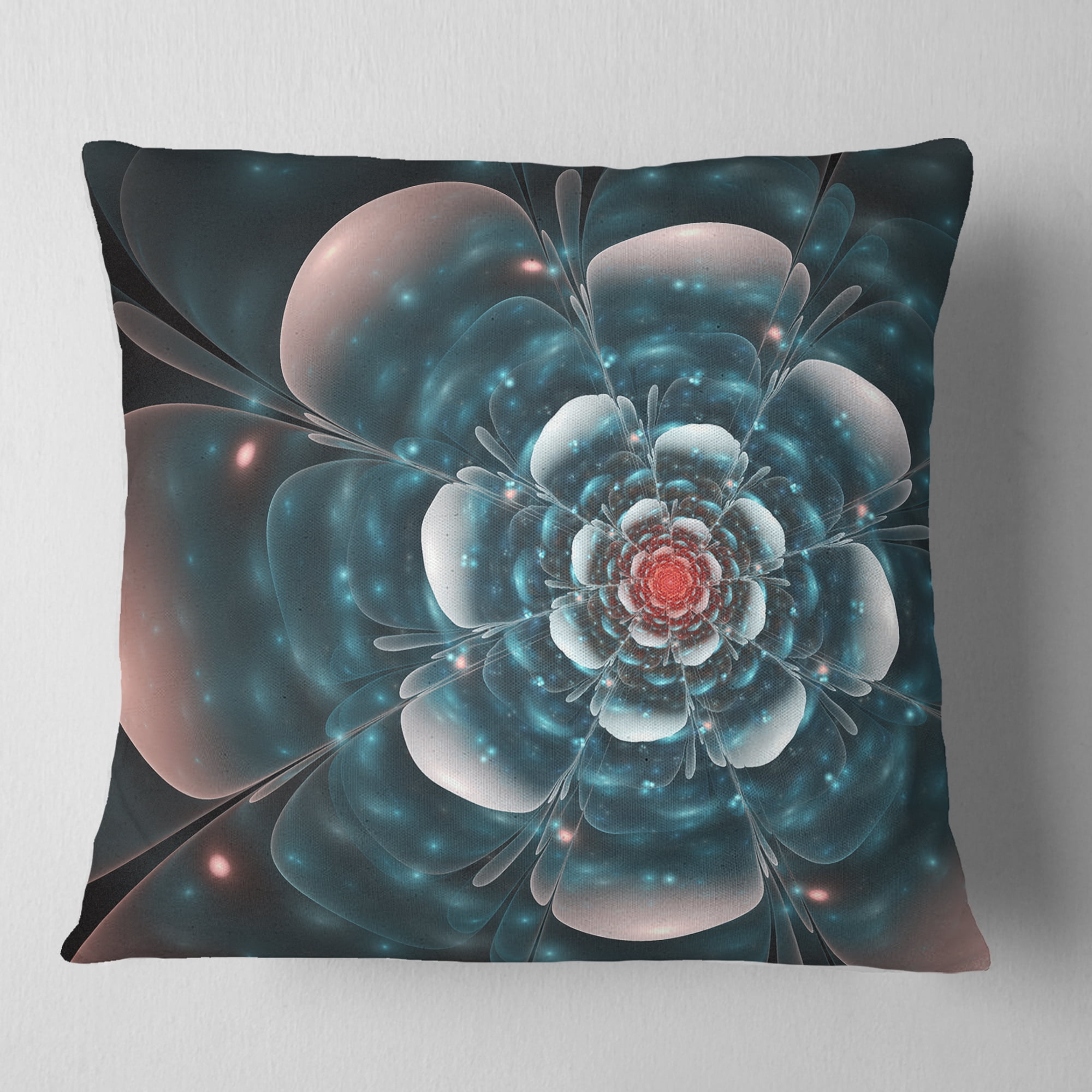 Designart 16" x 16" Blue Polyester Throw Pillow