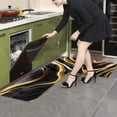 thumbnail image 6 of 2 Piece Kitchen Rugs Set, Black Gold Marble Kitchen Rugs and Mats Non Skid Washable, Ink Modern Abstract Art Absorbent Floor Mat for Sink/Hallway/Laundry, 18"x30"+18"x48", 6 of 6