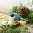 thumbnail image 2 of BNNG Bird Figurine - Small Wood Bird Statue Art Handmade Carving Decoration Miniature Animals Little Fat Bird Hand-Made Home Decor Desktop Ornaments Kids Room Decor Gifts for Friends, 2 of 3