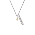 thumbnail image 2 of Delight Jewelry Goldtone Super Mini Simple Cross Silvertone Mother Daughter Bar Charm Necklace, 23", 2 of 4