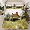 thumbnail image 2 of jejeloiu Rustic Farmhouse Cabin Bed Sheets,Colorful Cute Flowers King Sheets,Nature Scenery Sheet Set For Men Women,Ultra Soft Home Decor,4-Piece, 2 of 7