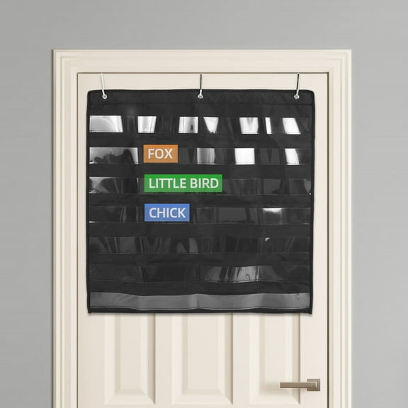 WHAMVOX Classroom Schedules Pocket Chart Clear Pockets Bag for Homeschool and Teaching Supplies Over Hanging Daily Schedule Pocket Chart Class Schedule