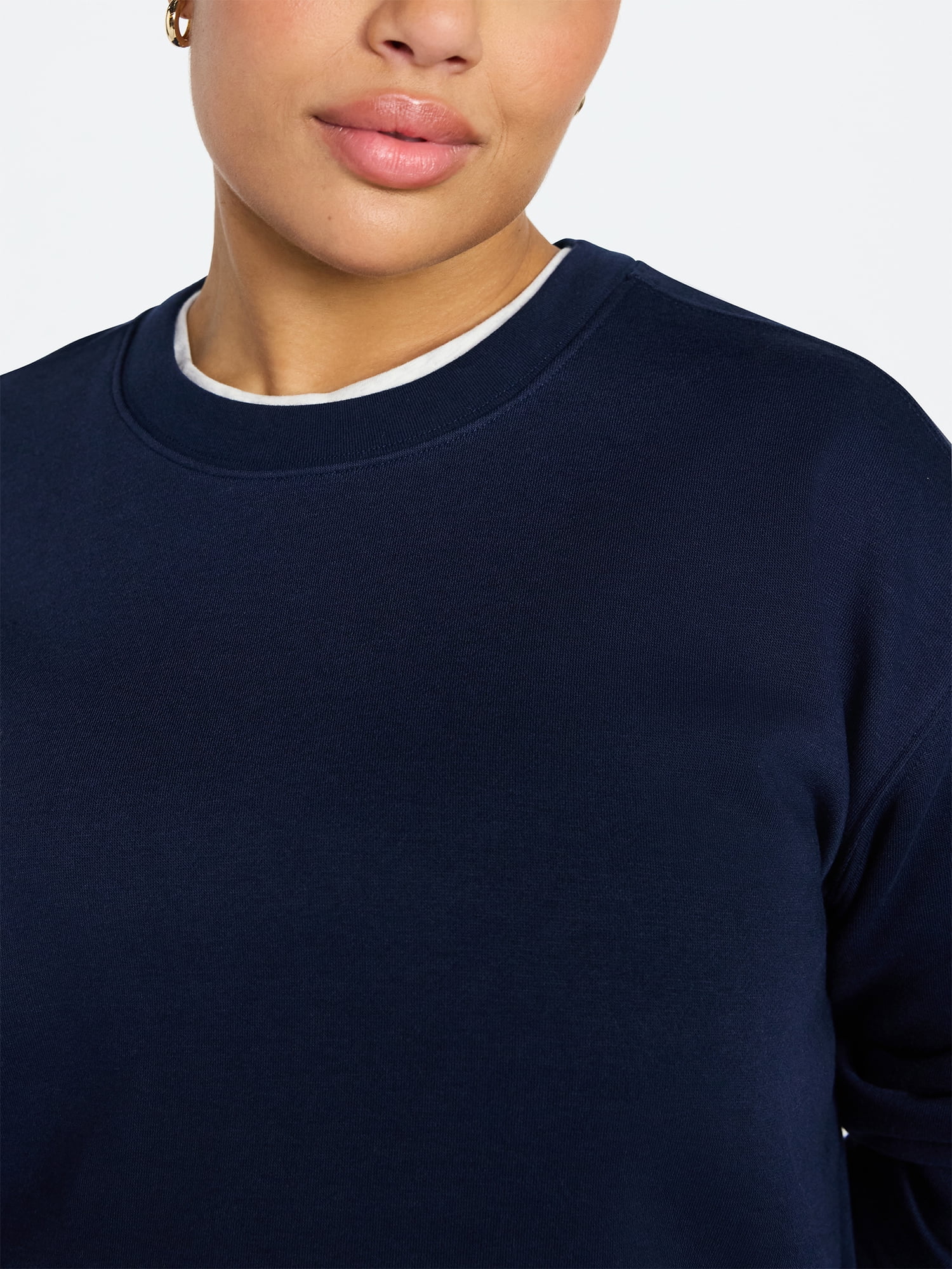 Terra & Sky Women's Plus Size Fleece Sweatshirt with Long Sleeves, Size 0X-5X