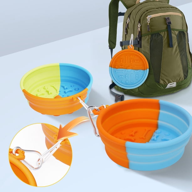 Cuenco De Viaje Para Mascotas, Ventosa Fuerte, Clip Para Colgar, Cuenco Plegable Para Mascotas, Silicona De Grado Alimenticio, Resistente A La Temperatura Con Raspador Para