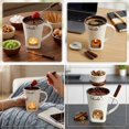 thumbnail image 2 of Ceramic Chocolate Fondue Mug with Fork, Personal Cup for Cheese/Caramel（White）, 2 of 6