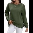 thumbnail image 1 of Sudaderas de Gran Tamaño para Mujer, Sudaderas de Larga, Camisetas con Abertura Lateral, Tops, Conjuntos para Adolescentes. Verde XL, 1 of 10