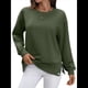 thumbnail image 1 of Sudaderas de Gran Tamaño para Mujer, Sudaderas de Larga, Camisetas con Abertura Lateral, Tops, Conjuntos para Adolescentes. Verde L, 1 of 10