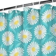 thumbnail image 3 of Turquoise Daisy Flower Yellow Centers Pattern Shower Curtain 36"x72" ,Bathroom Decorative Shower Curtains Set with 12 Hooks,Modern Waterproof Washable Shower Curtain, 3 of 6