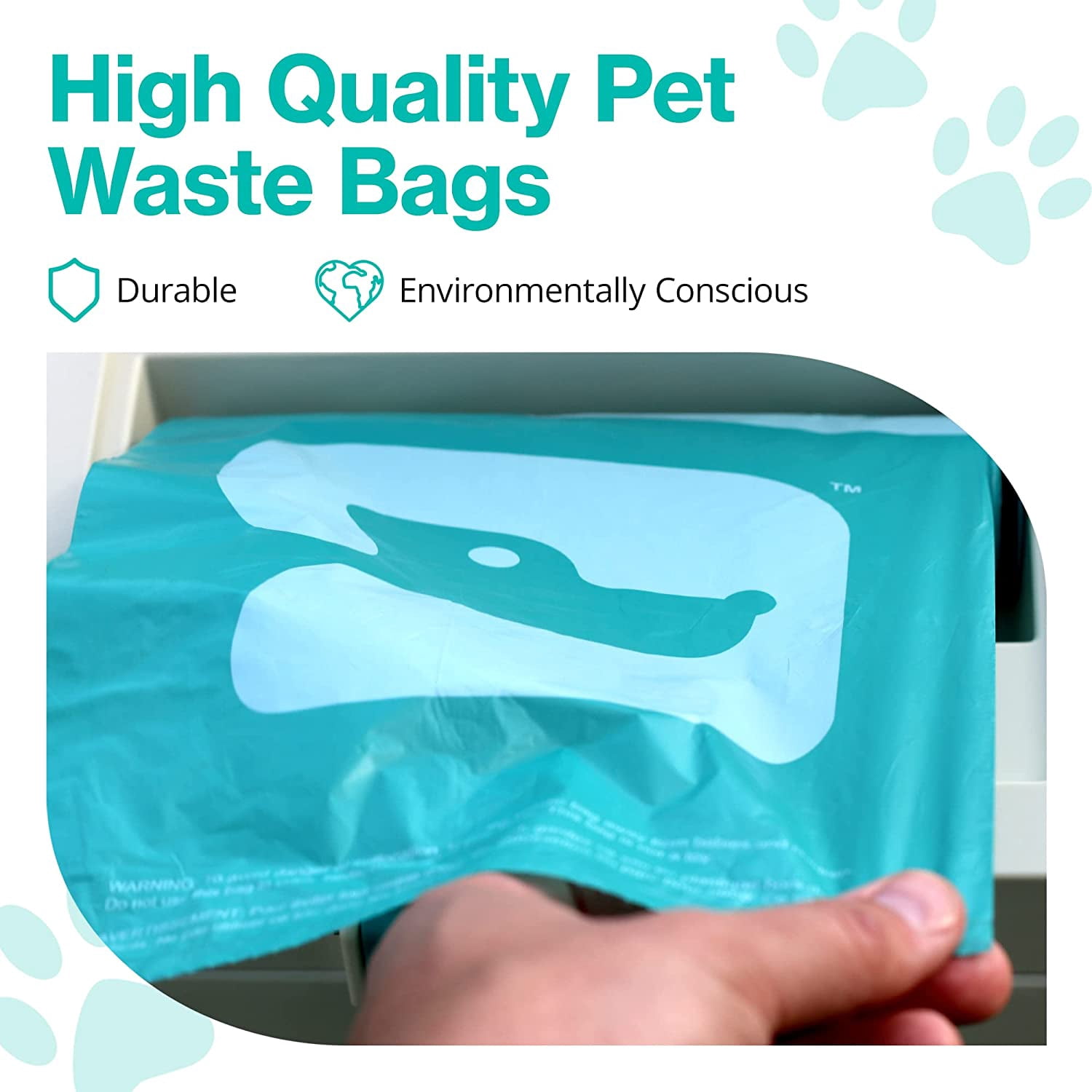 PawPail Dog Poop Bags and Air Filter Duo, Durable Leakproof & Long-Lasting Plastic Poop Bags for Trash Can, 200 Piece Standard Poop Bag Roll and 1 Activated Carbon Filter