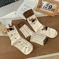thumbnail image 3 of 4pair Cute Cartoon Dachshund Women's Socks Kawaii Harajuku Breathable Autumn Winter Fashion Dog Socks Women Business Christmas Gifts, 3 of 7