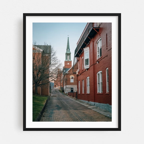Plum Alley, Cumberland - Cumberland Maryland Photography Black Framed Wall Art Print 16 x 20 inches