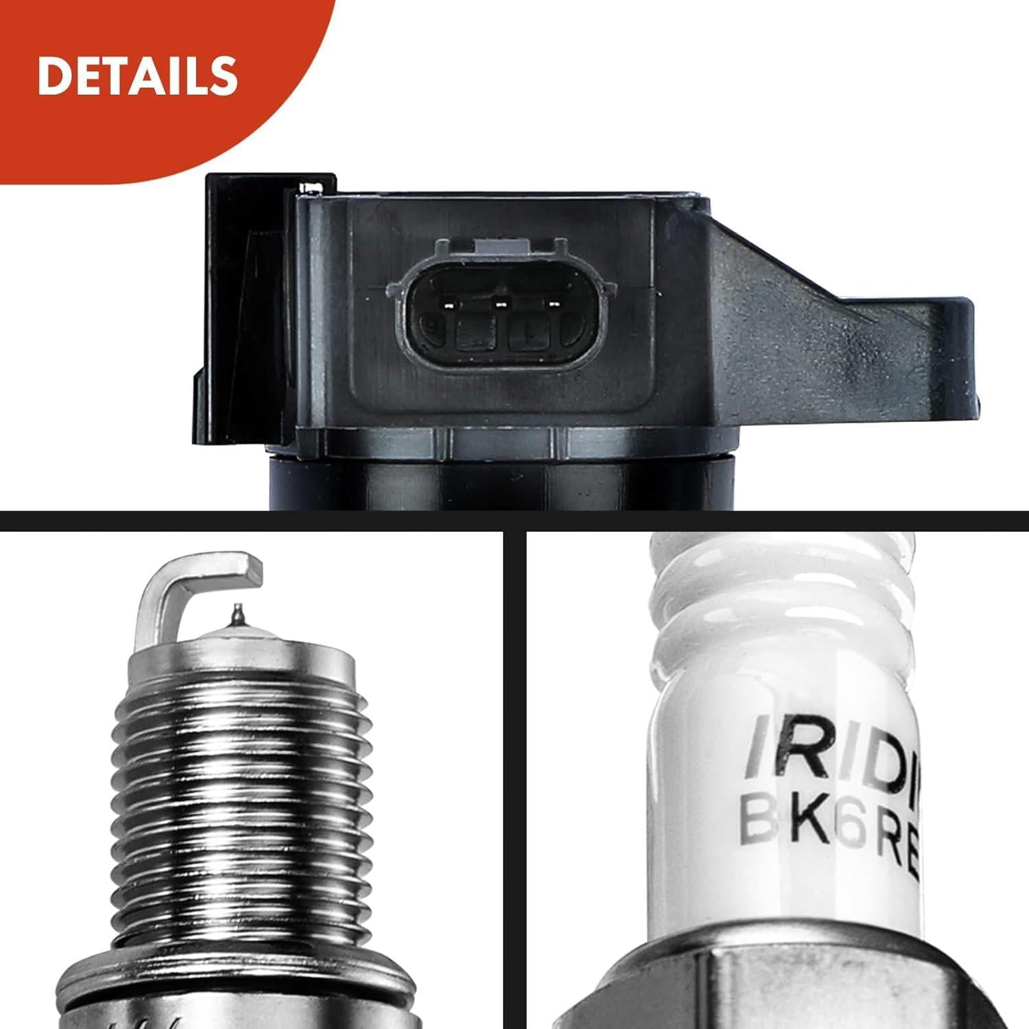 A-Premium Set of 4 Ignition Coil Pack and Iridium Spark Plugs Compatible with Honda Accord 2013-2017, CR-V CRV 2015-2019 & Acura TLX 2015-2020, ILX 2016-2020, L4 2.4L