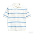 thumbnail image 6 of Maean Mens Striped Short Sleeve Top Sweaters Collared Fashion Dressy Knit Shirts for Work Business Blouses, 6 of 6