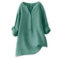 thumbnail image 2 of Long Sleeve Shirts for Women 2026 Spring Lightweight V Neck Stand Collared Casual Office Work Blouse Womens Tops, 2 of 4