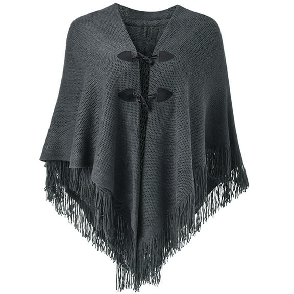 WINDLAND Shawl Wrap Poncho With Button Women Shawl Wrap Poncho Ruana Cape Cardigan