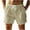 Khaki, variant on Hurxie Mens 5 Inch Shorts Army Green Casual Elastic Waist Drawstring Lightweight Summer Beach Shorts S-2XL