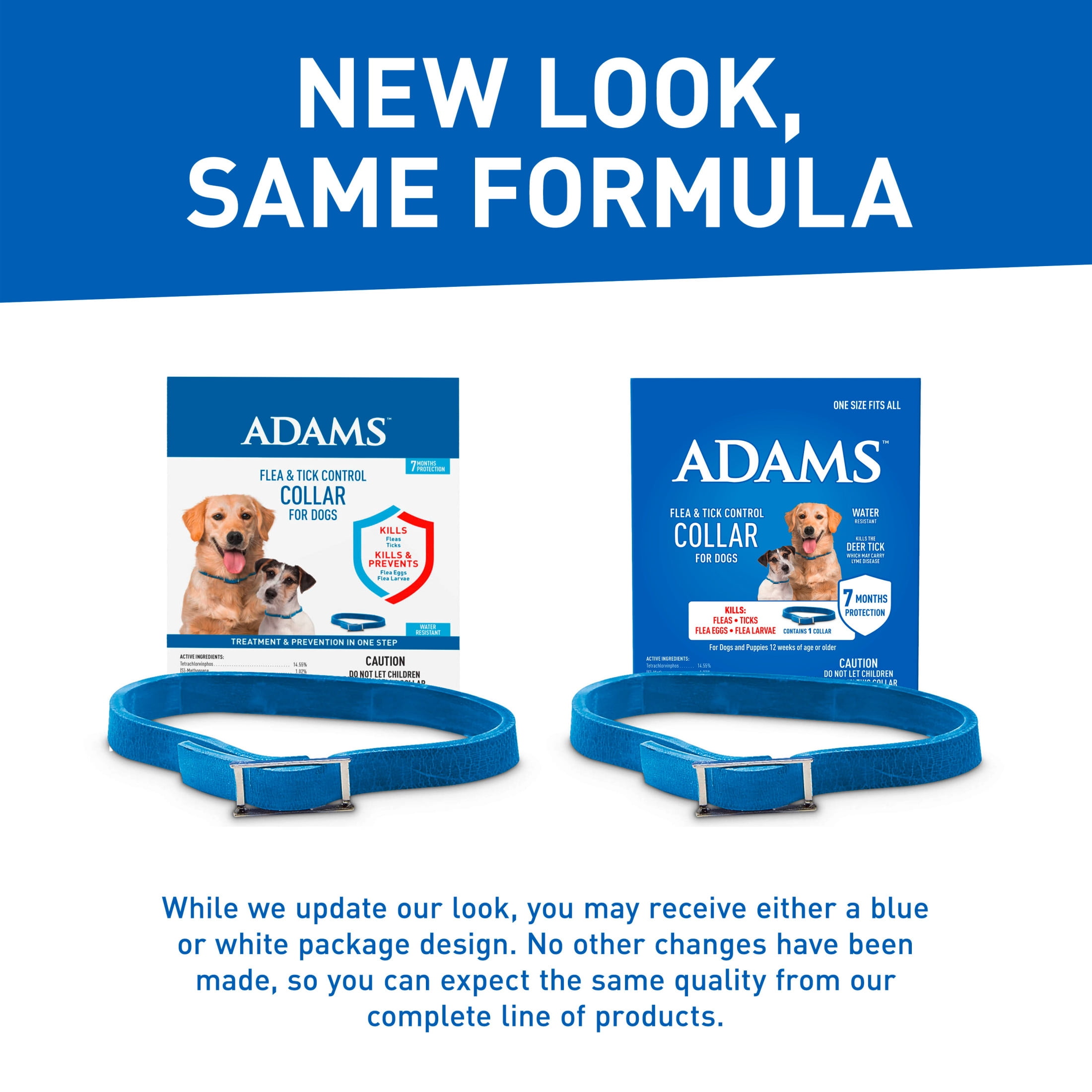 ADAMS Flea & Tick Control Collar for Dogs, 7-Month Protection, Adjustable Collar Fits Dogs & Puppies, Kills Fleas & Ticks