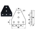 thumbnail image 6 of Ana 1pc 5 Hole Joint Plate Corner Angle Bracket Connection Joint Strip For 3030 4040 2020 Aluminum Profile Support Black/Silver Home Decor, 6 of 9