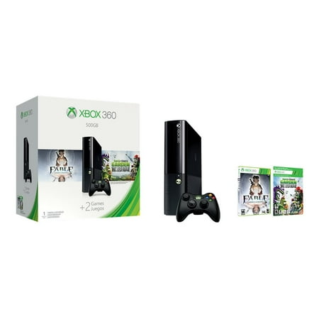 Microsoft Xbox 360 - Game console - 500 GB HDD - black - Plants vs Zombies Garden Warfare, Fable Anniversary