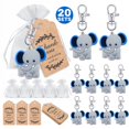 thumbnail image 4 of Un grupo de 20 bebés dan la bienvenida a la fiesta para devolver regalos, llavero de elefante bebé de varios colores + bolsa de arena rígida transparente, 4 of 5