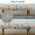 thumbnail image 6 of Chririnla Tropical Pineapple & Floral Print Anti Dust Bench Slipcover, High Stretch Polyester Spandex Dining Bench Covers for Bedroom Hotel, 6 of 9