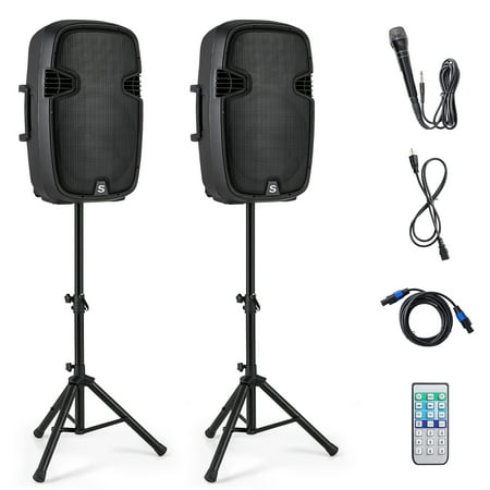 Gymax Portable Dual 15   2-way 2000 W Powered Speakers w/ Controller price history on PriceWatchPro