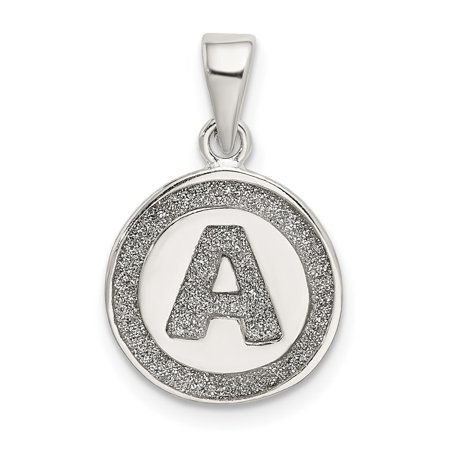 Diamond2Deal 925 Sterling Silver Glitter Enamel Letter A Initial Circle Pendant for Women