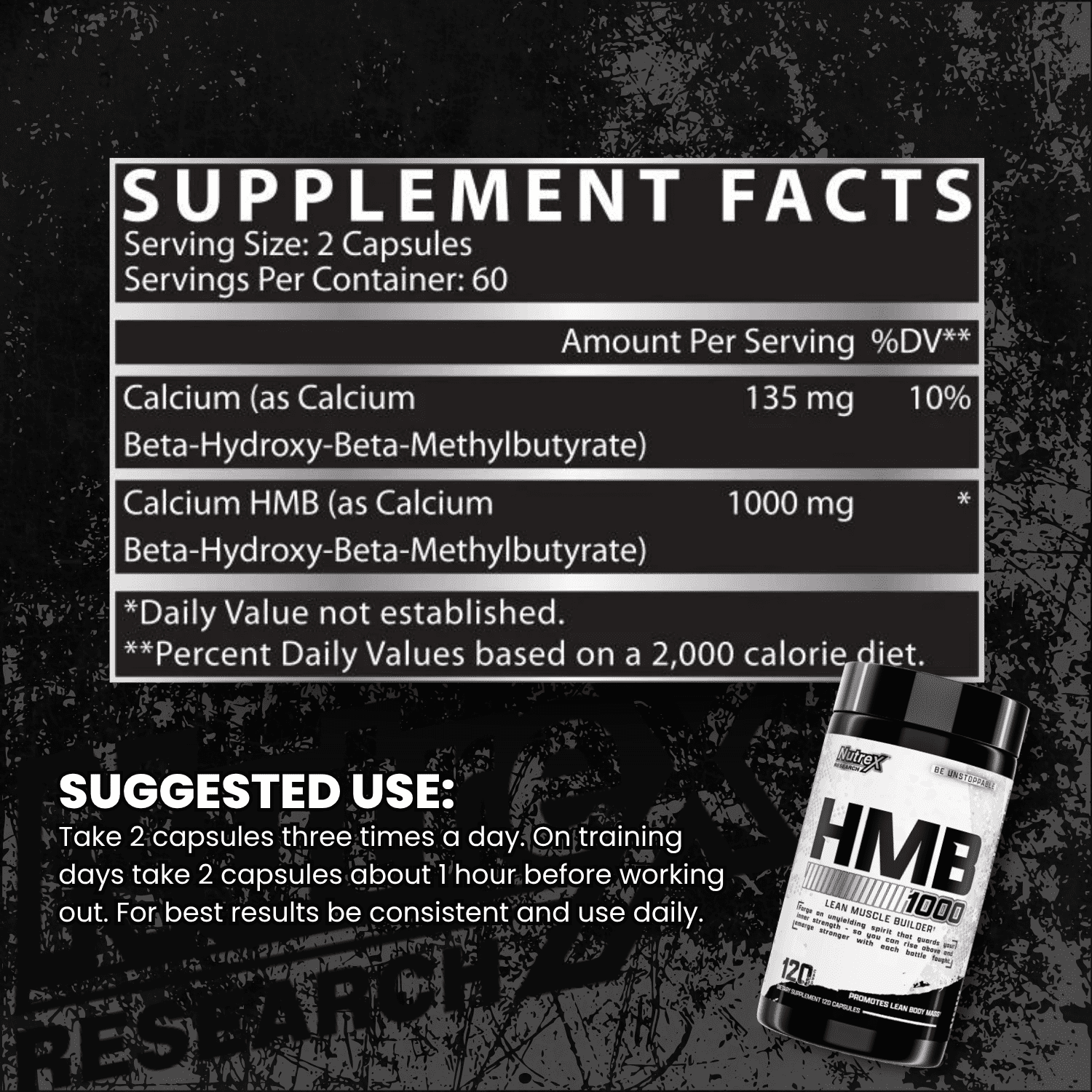 Nutrex Research HMB 1000 Muscle Building Recovery Supplement