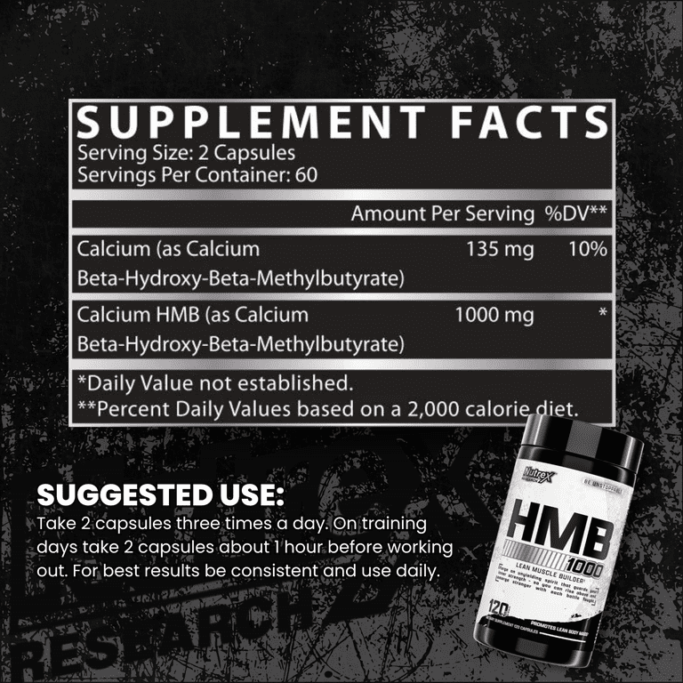 Nutrex Research HMB 1000 Muscle Building Recovery Supplement