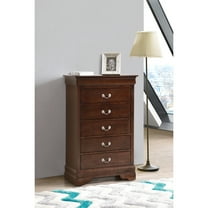 Glory Furniture Louis Phillipe 5 Drawer Chest in Cappuccino