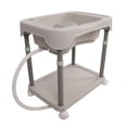 thumbnail image 1 of Bassin de Lavage de Cheveux Réglable en Hauteur, Bol de Shampooing Portable de Chevet Profond avec Drain et 4 Roues, Bassin de Shampooing Réutilisable Portable pour Alités, Femmes Enceintes, Personnes Âgées, 1 of 7