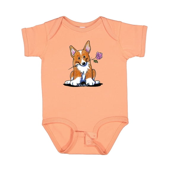 Inktastic Flower Corgi Boys or Girls Baby Bodysuit