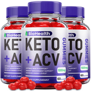 (3 Pack) Bio Health Keto ACV Gummies - Official - BioHealth Keto ACV Advanced Formula Plus Apple Cider Vinegar Dietary Supplement B12 Beet Root Juice Men Women (180 Gummies)