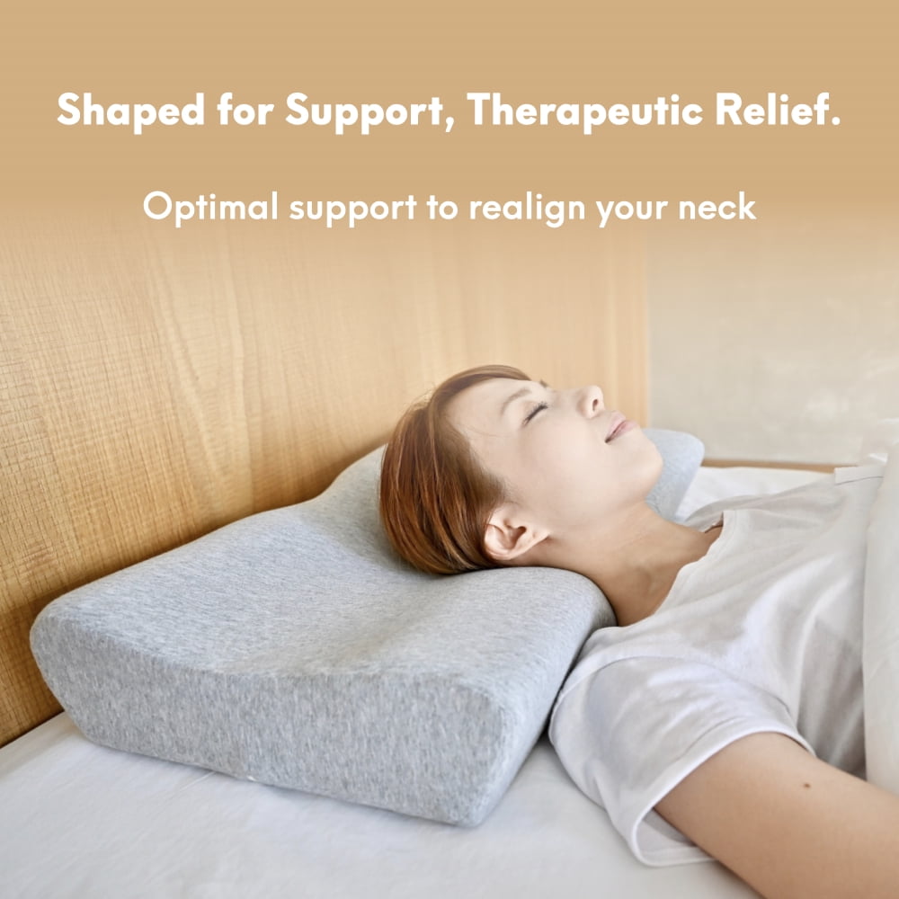 Cushion Lab Extra Dense Ergonomic Cervical Pillow for Firm Neck Support - Orthopedic Contour Pillow for Back/Side Sleeper Neck Relief, CertiPUR–US Memory Foam Pillow W/Organic Cotton Cover