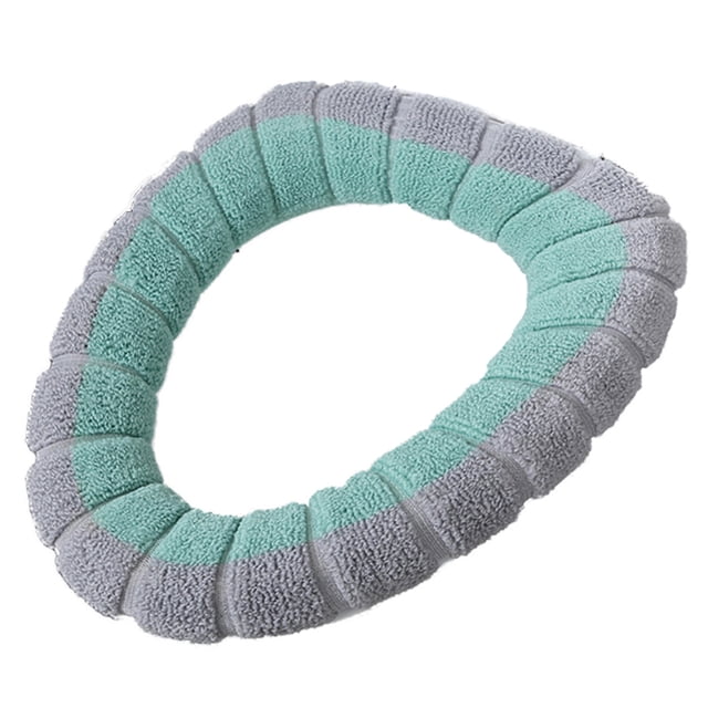 Double Color Soft Toilet Seat Cover Pad Warmer Stretchable Thicker Washable Cloth