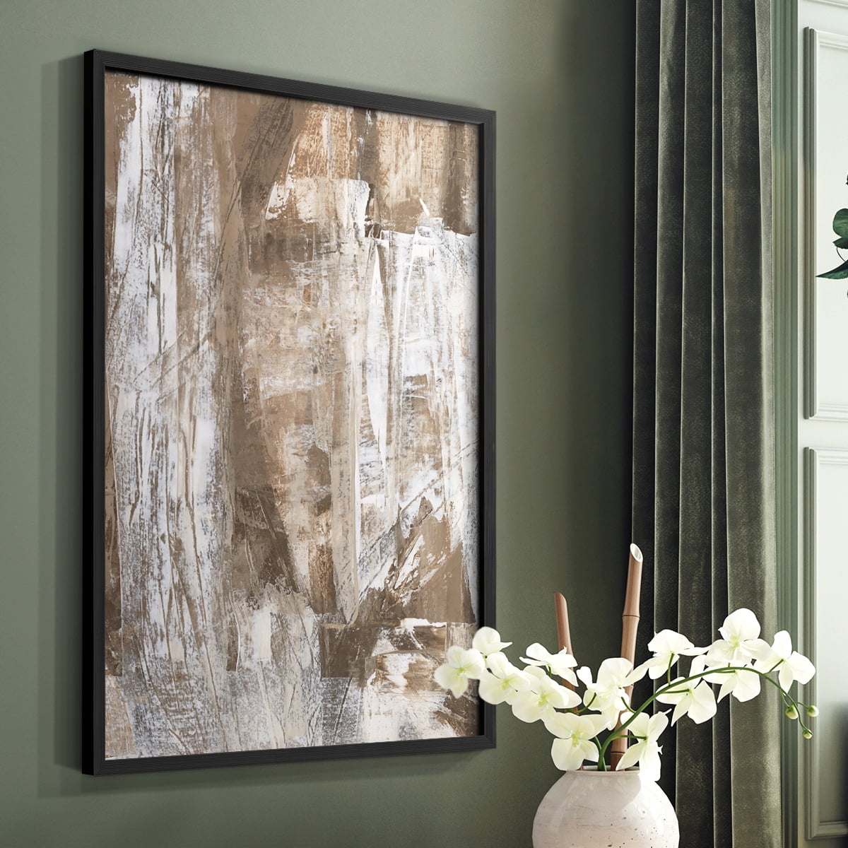 Bronzed I Framed Print in Black Solid Wood Framed Print No Nail Hanging