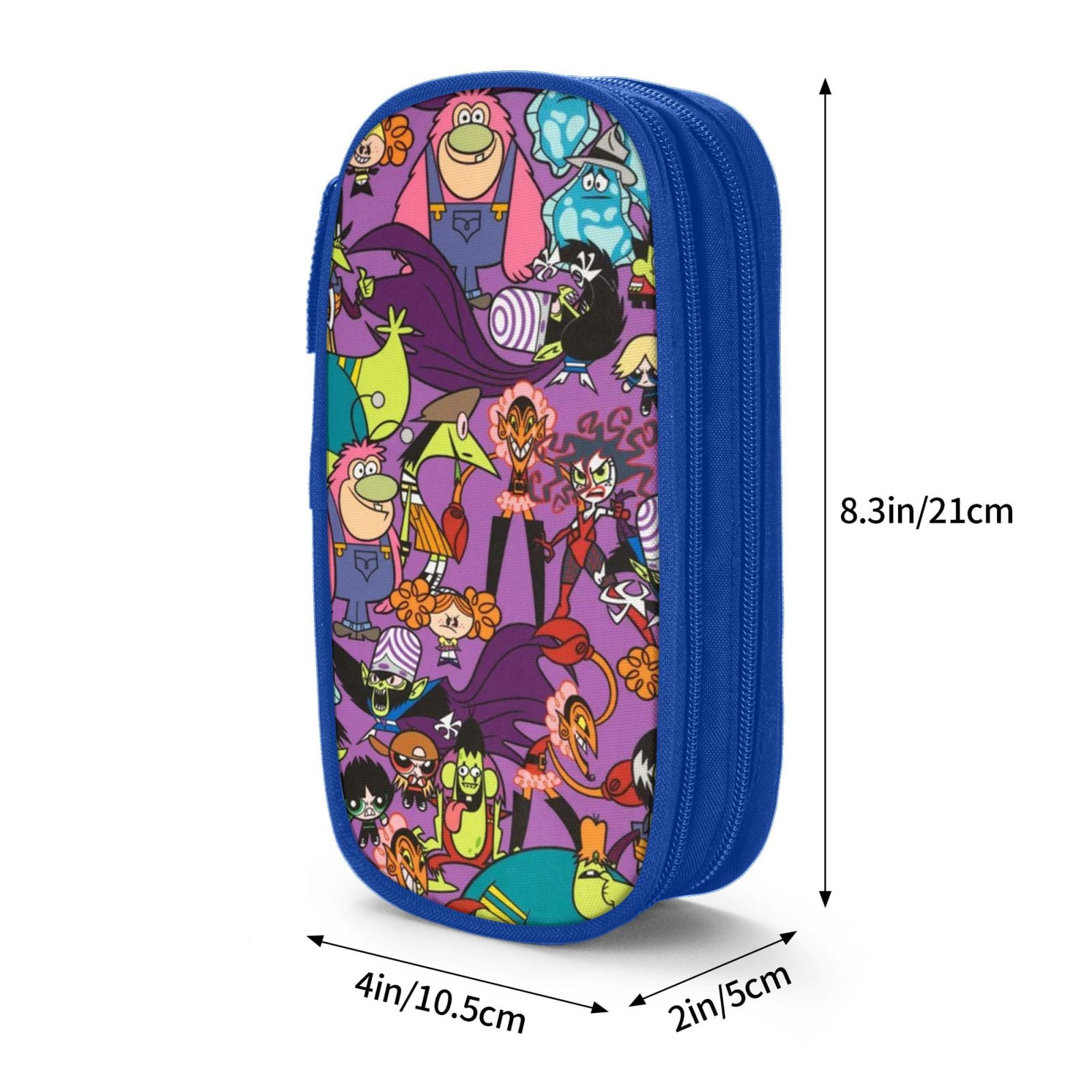 The Powerpuff Gi-rls Pencil Case Large Capacity Pencil Pouch Penbag Office Stationery Organizer Travel Makeup Bag Blue