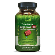 Irwin Naturals Testosterone Mega-Boost RED – 60 Liquid Soft-Gels – Advanced Male Vitality & Nitric Oxide Support