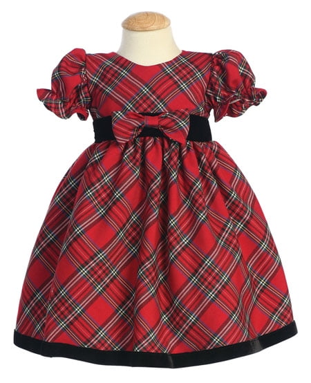 red plaid baby girl dress