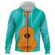 thumbnail image 1 of Sudadera con capucha y cremallera para hombre con estampado de guitarra, estilo informal, para primavera y otoño, ropa de calle, moda para hombre, talla grande, 1 of 6