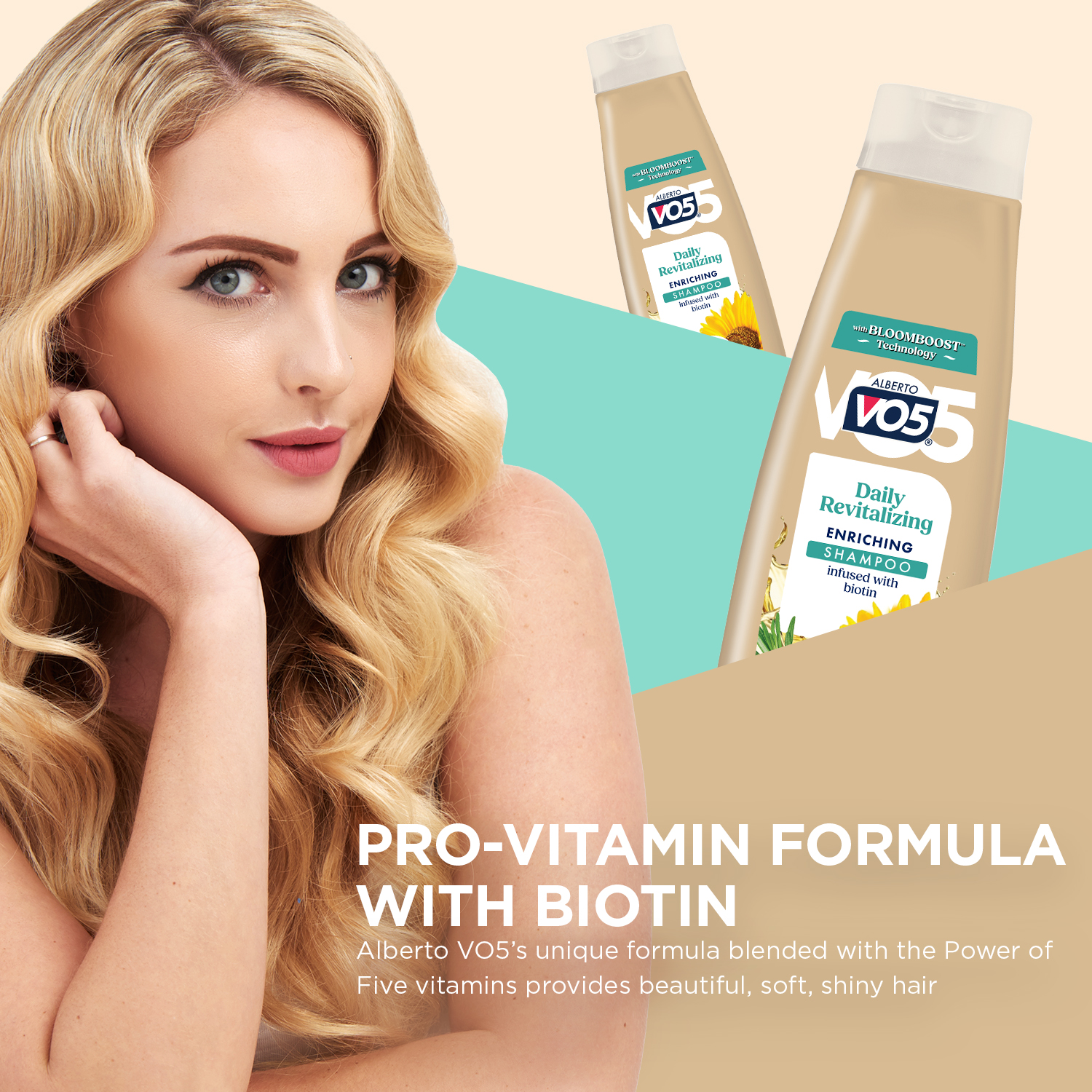 Alberto VO5 Daily Revitalizing Enriching Shampoo with Biotin, Vitamin-Enriched, Paraben Free Formula for Strong, Healthy Hair