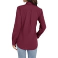 thumbnail image 2 of Up-dating Women's Button Down Shirts Long Sleeve Basic Classic Soft Shirt Collared Dressy Casual Solid Color, 2 of 7
