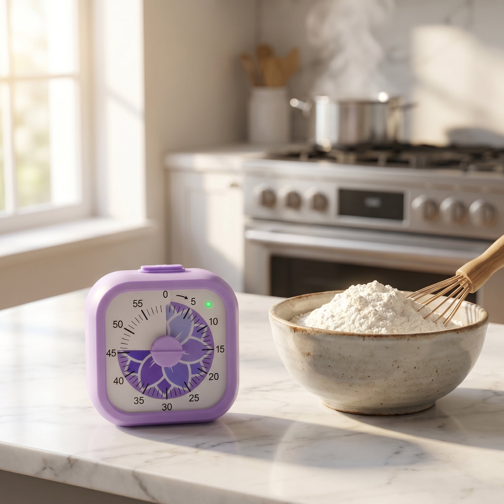 Unique Bargains Simple 60 Minute Timer Digital Visual Timer for Students Purple Square