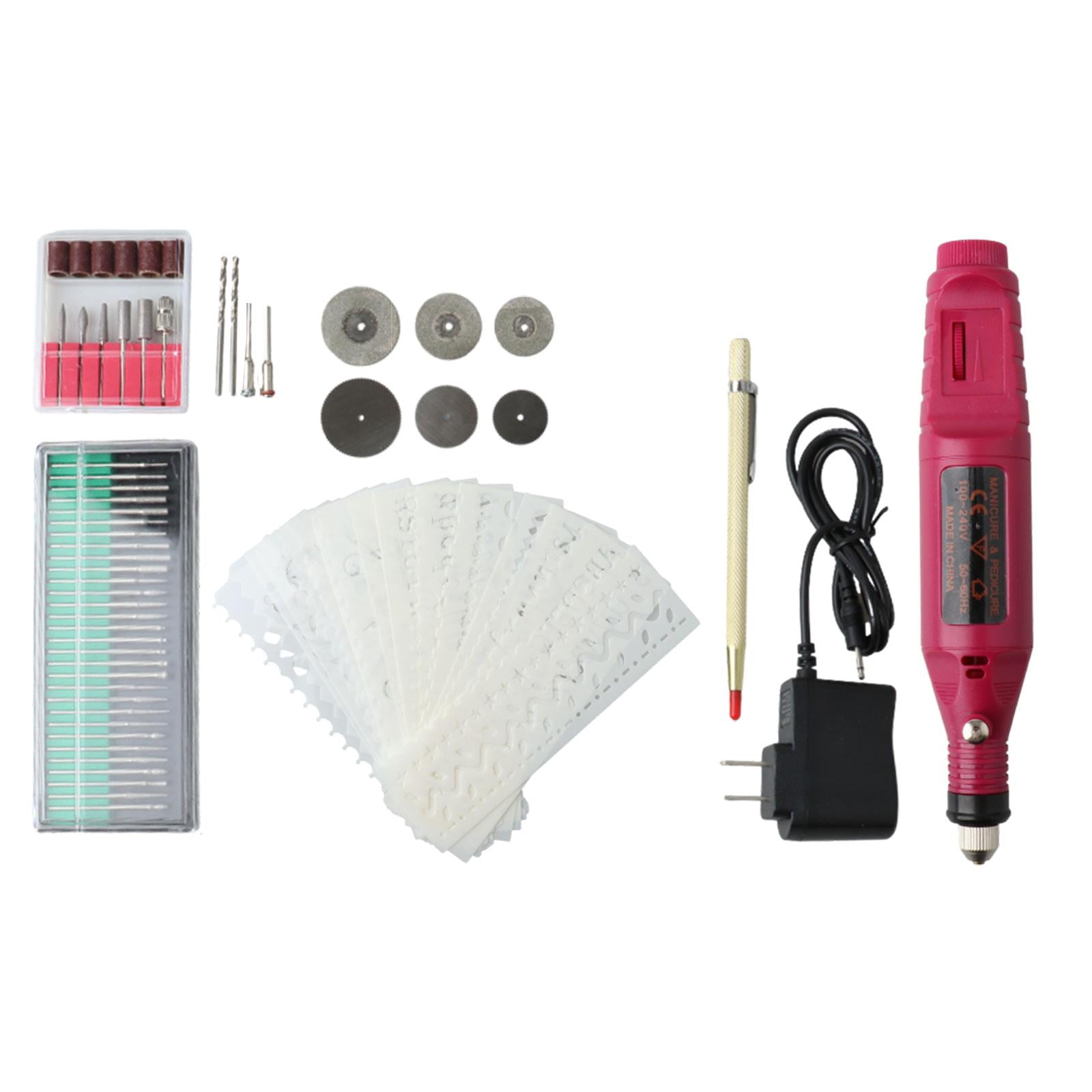 Carving Tool Electric Drill DIY Nail Art Tools for Stone Jewelry Woodworking Red
