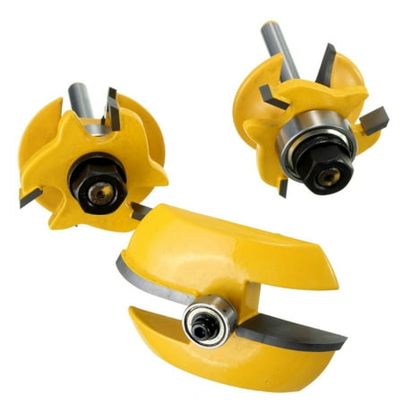 Ogee Chair Rail - 3Pcs 1/4'' Round Rail & Stile & Round Rail & Stile Router Bits Cove Raised Panel Router Bits Set Ogee Cutting Tools