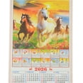 thumbnail image 2 of Feng Shui Import Chinese Wall Scroll Calendar 2026, Year of the Horse Design, 30 x 12.5 inches, Brown, 2 of 4