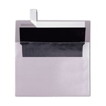 LUXPaper A7 Foil Lined Envelopes, 5 1/4 x 7 1/4, Peel & Press, 80 lb. Silver w/ Black Lining, 1000 Pack