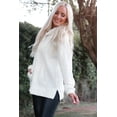 thumbnail image 2 of ABPHQTO Sudadera de mujer blanca con cuello desbocado texturizado, 2 of 5