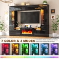 thumbnail image 5 of ANPOO 107" Large Wall Unit Entertainment Center with 40" Electric Fireplace, Bookshelves, LED Lights, Modern High Glossy TV Stand Media Console Table with Bridge Cabinet for Living Room & Home Theate, 5 of 11